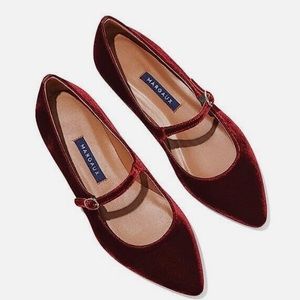 NEW-  Margaux The Mary Jane in velvet burgundy